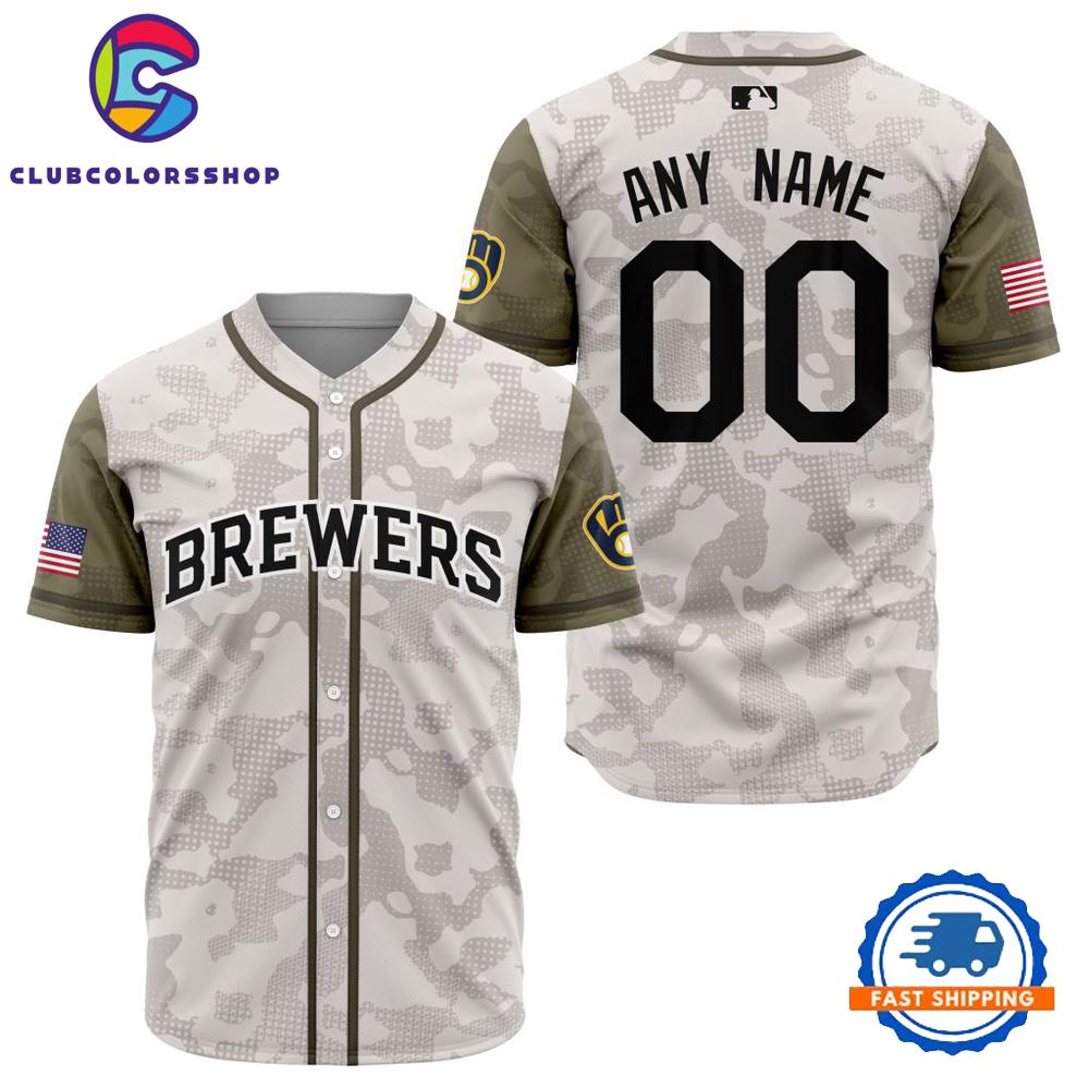 MLB Milwaukee Brewers Armed Forces Day Design Baseball Jersey