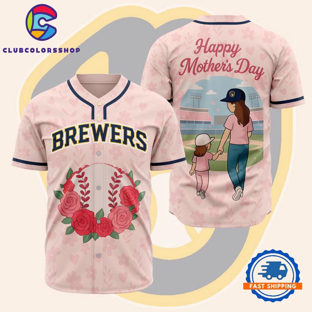 MLB Milwaukee Brewers Happy Mother’s Day Baseball Jersey