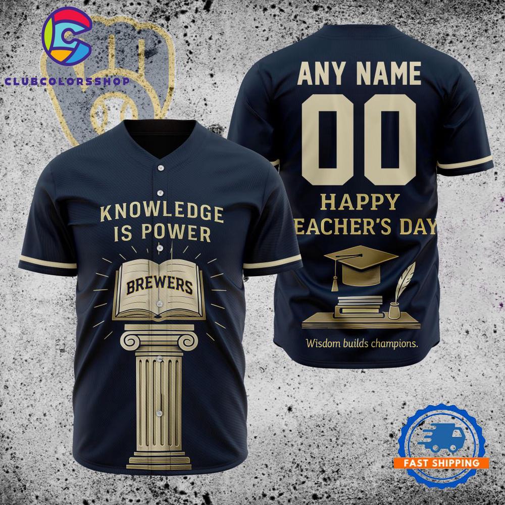 MLB Milwaukee Brewers Happy Teacher’s Day Baseball Jersey