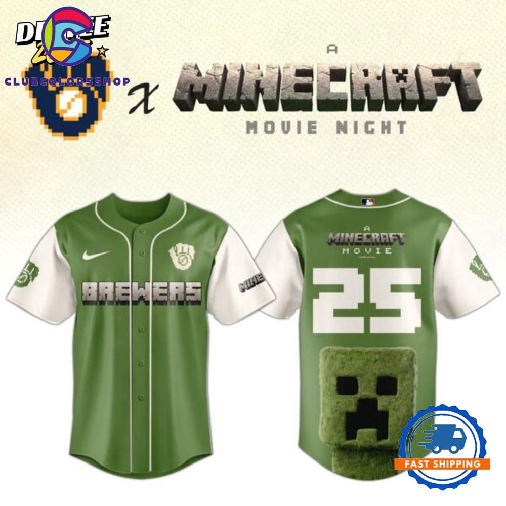 MLB Milwaukee Brewers x A Minecraft Movie Baseball Jersey
