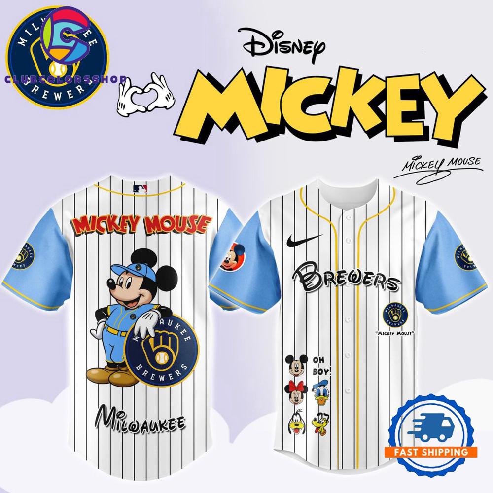 MLB Milwaukee Brewers x Mickey Mouse And Friends Baseball Jersey
