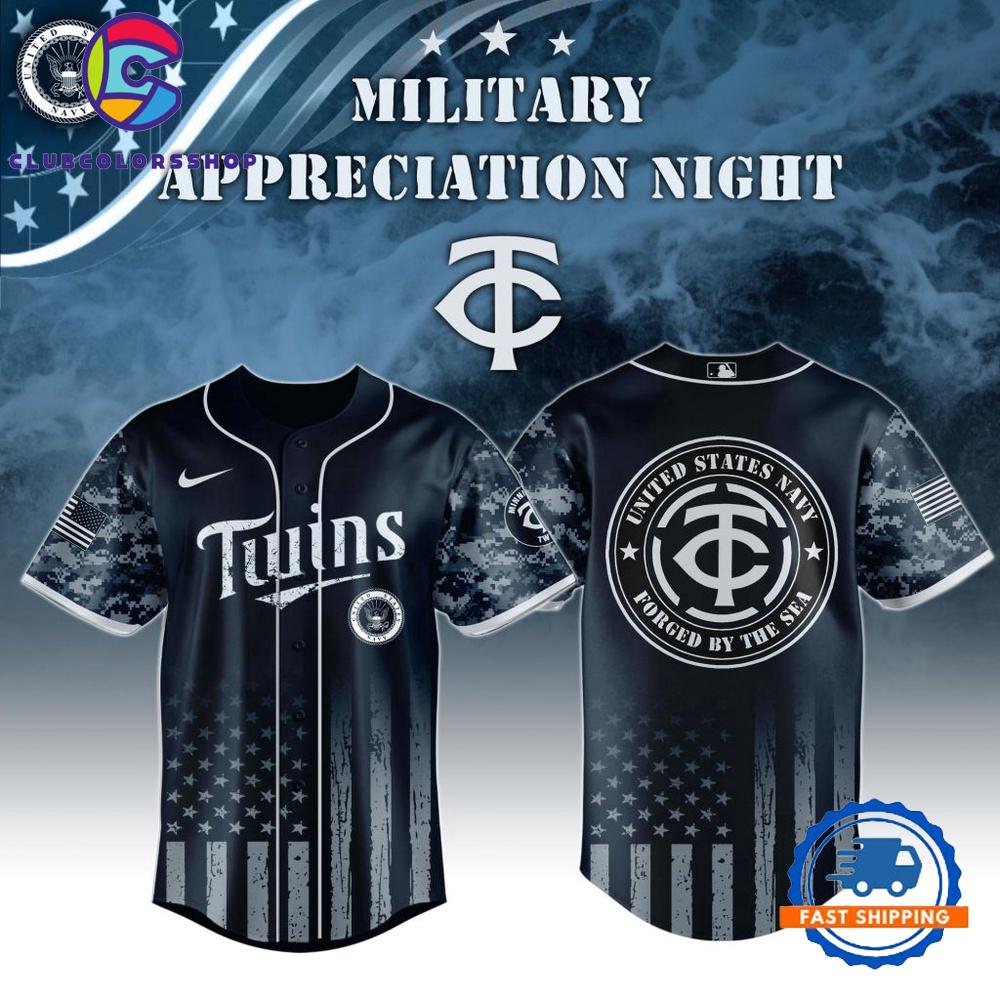 MLB Minnesota Twins Navy Military Appreciation Baseball Jersey