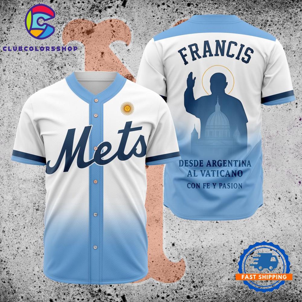 MLB New York Mets Pray For Pope Francis Baseball Jersey