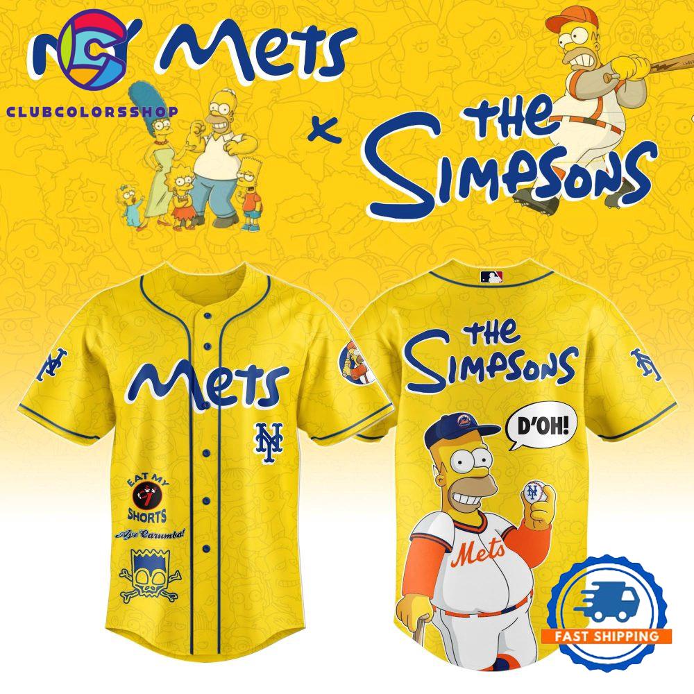 MLB New York Mets Special The Simpsons New Design Baseball Jersey
