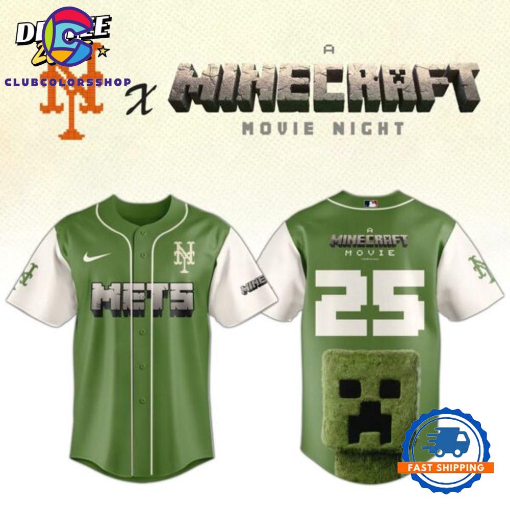 MLB New York Mets x A Minecraft Movie Baseball Jersey