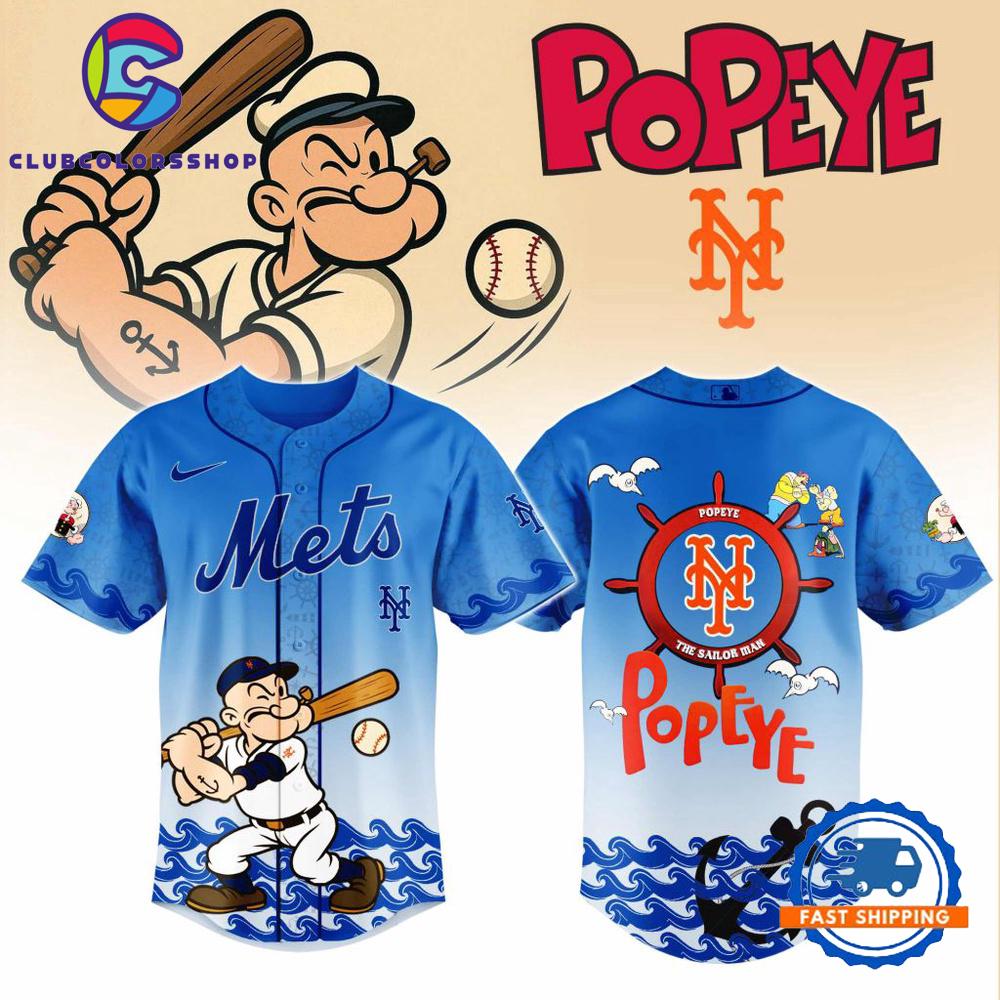 MLB New York Mets x Popeye Design Baseball Jersey