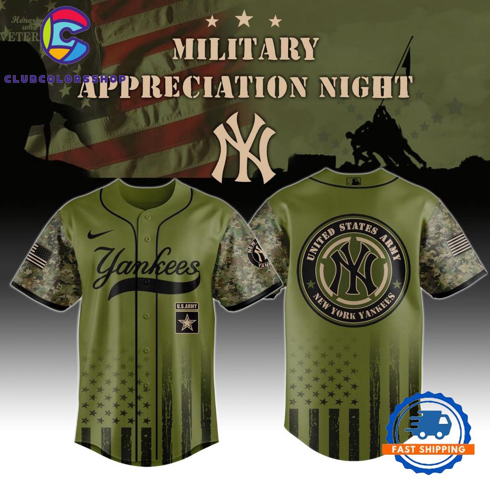 MLB New York Yankees Army Military Appreciation Design Baseball Jersey