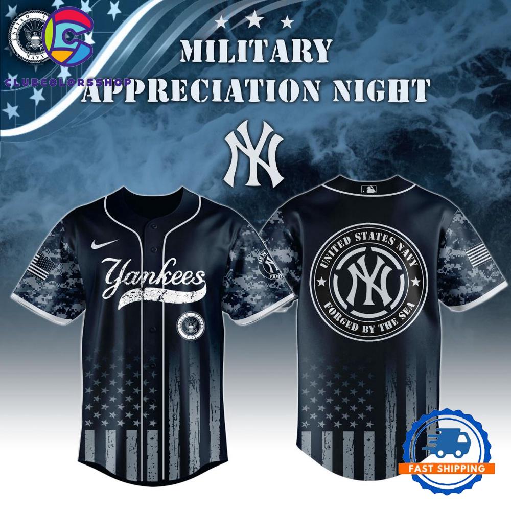 MLB New York Yankees Navy Military Appreciation Baseball Jersey