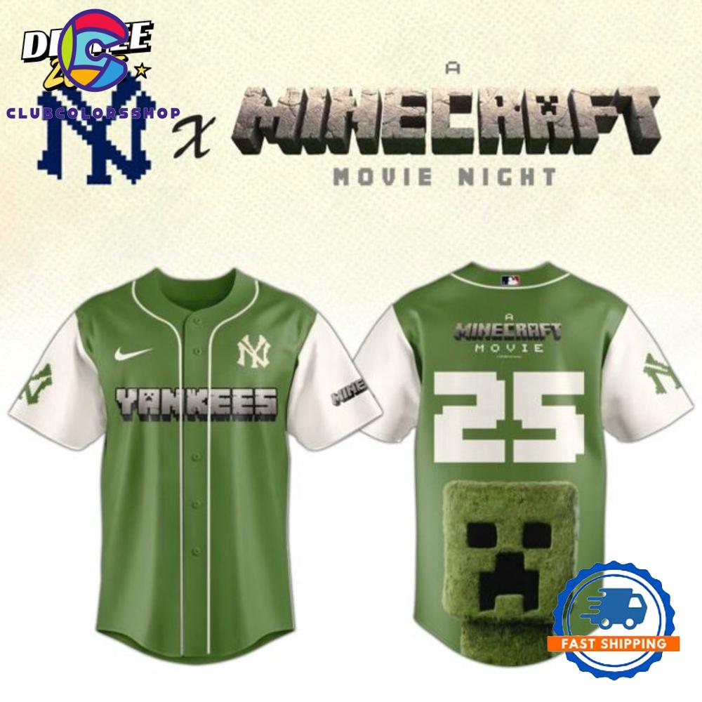 MLB New York Yankees x A Minecraft Movie Baseball Jersey