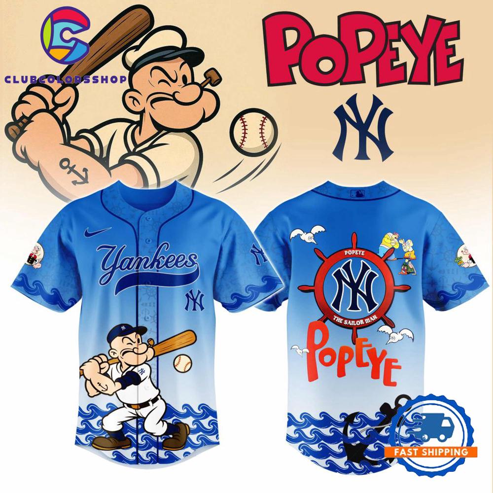 MLB New York Yankees x Popeye Design Baseball Jersey