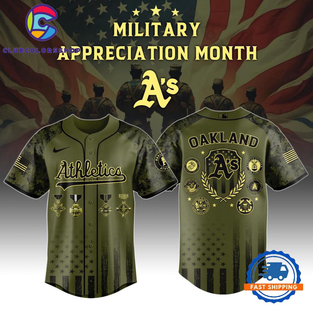 MLB Oakland Athletics Celebrate Military Appreciation Baseball Jersey