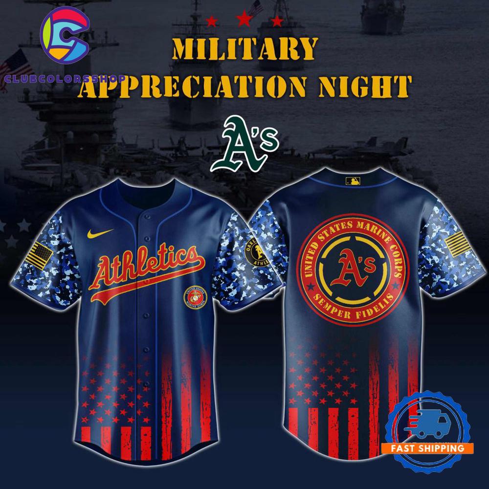 MLB Oakland Athletics Marine Corps Military Appreciation Design Baseball Jersey