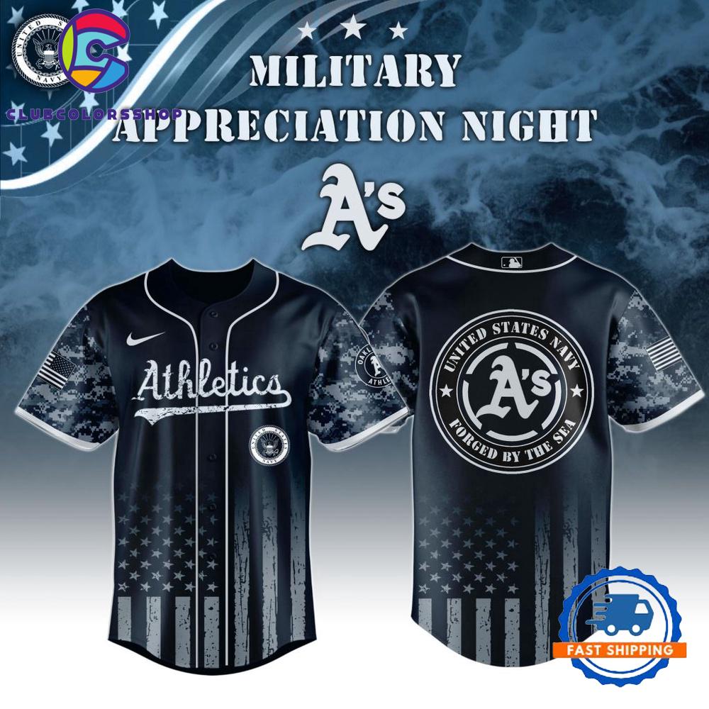 MLB Oakland Athletics Navy Military Appreciation Baseball Jersey