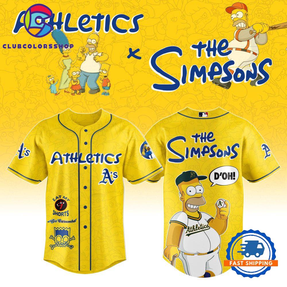 MLB Oakland Athletics Special The Simpsons New Design Baseball Jersey