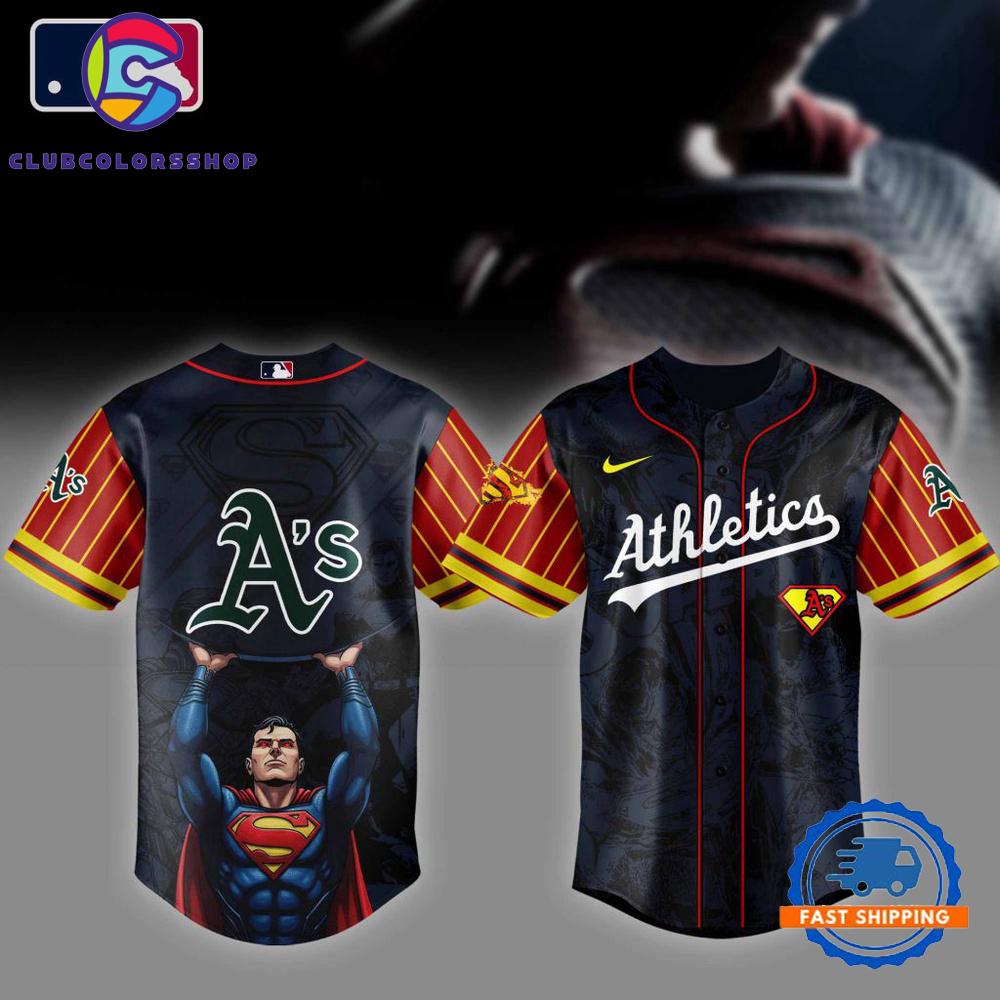 MLB Oakland Athletics x Superman Design Baseball Jersey