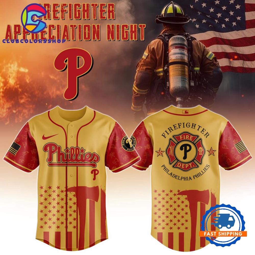 MLB Philadelphia Phillies Firefighter Appreciation Baseball Jersey