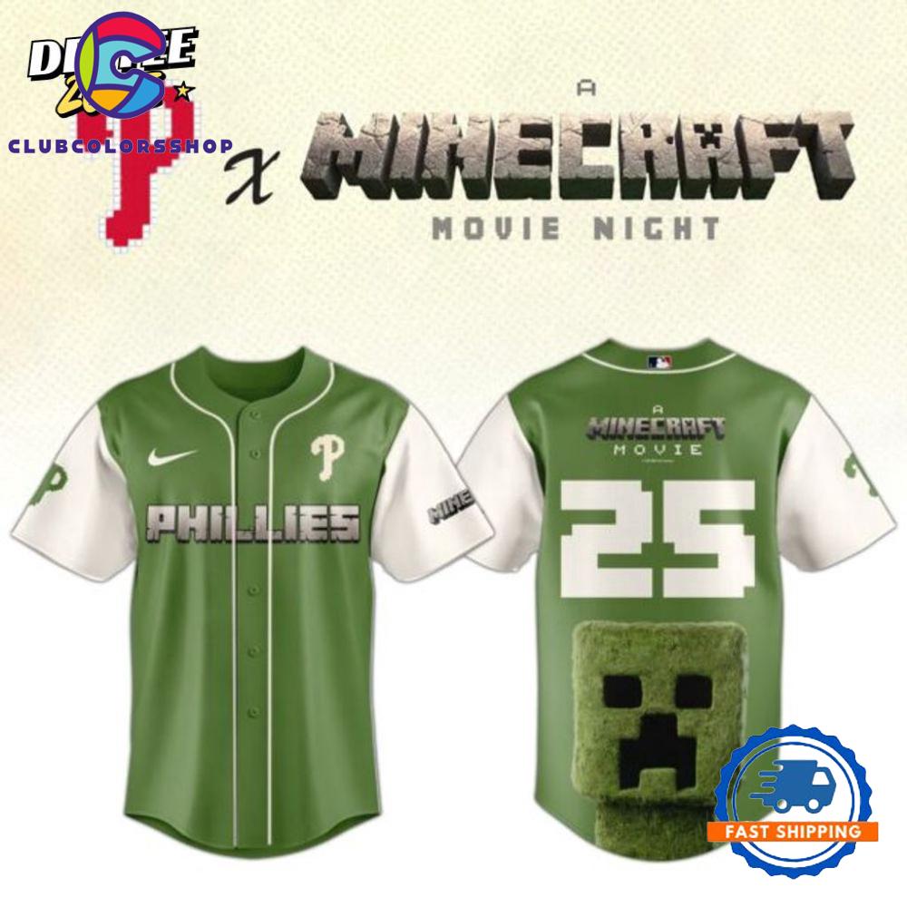 MLB Philadelphia Phillies x A Minecraft Movie Baseball Jersey