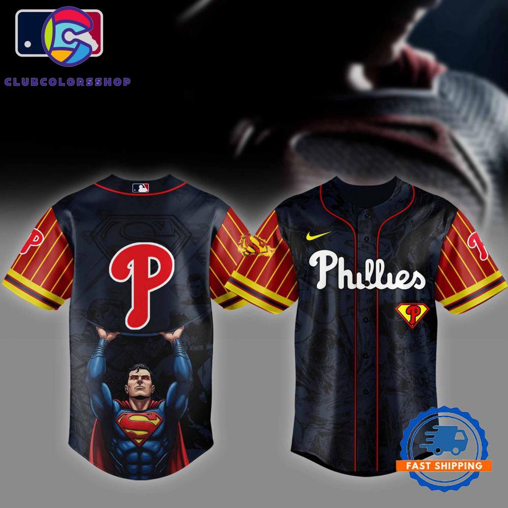 MLB Philadelphia Phillies x Superman Design Baseball Jersey