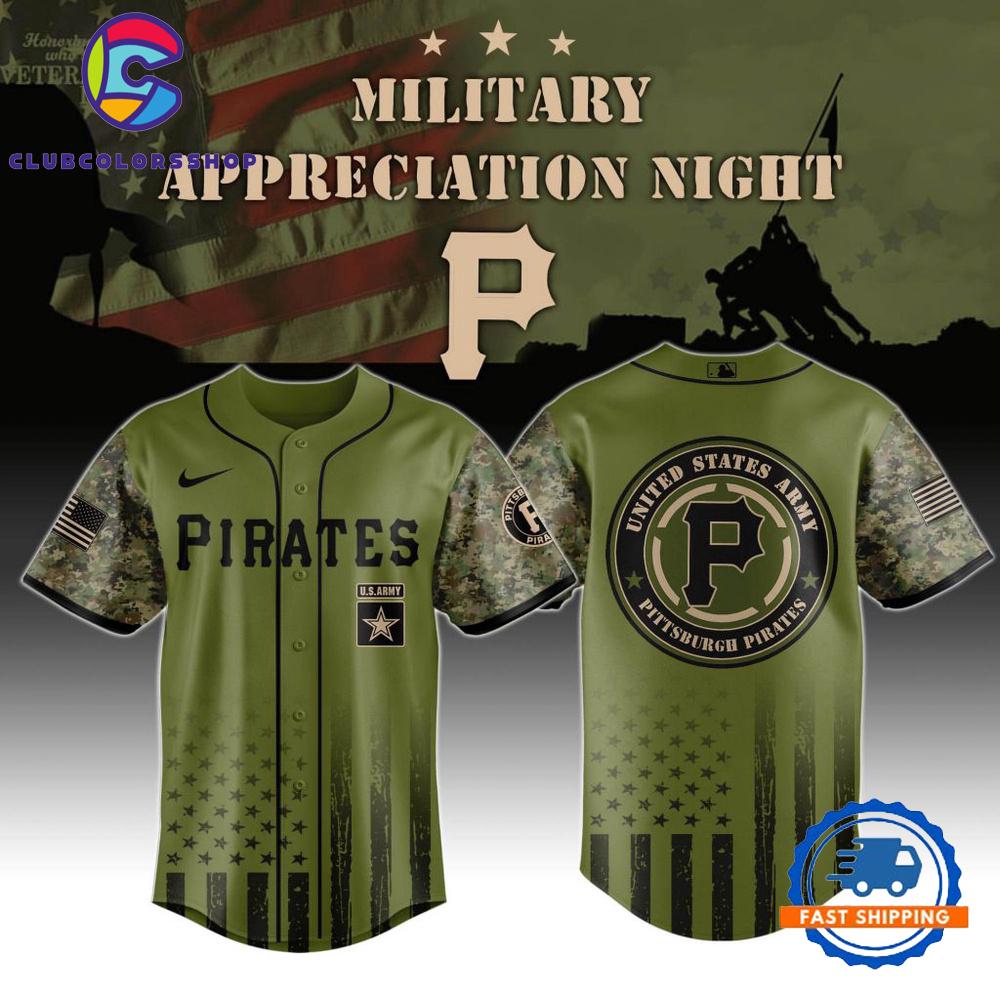MLB Pittsburgh Pirates Army Military Appreciation Design Baseball Jersey