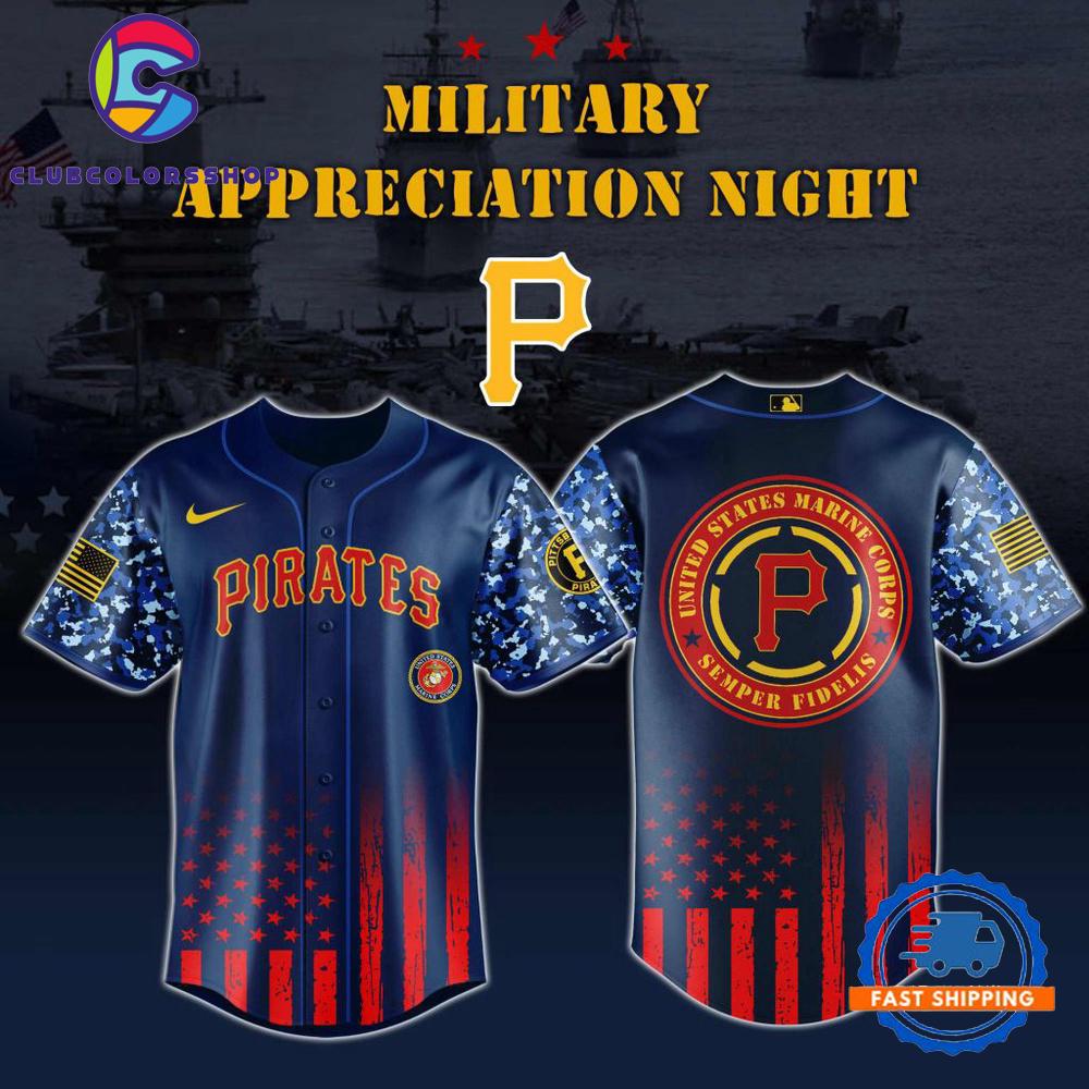 MLB Pittsburgh Pirates Marine Corps Military Appreciation Design Baseball Jersey