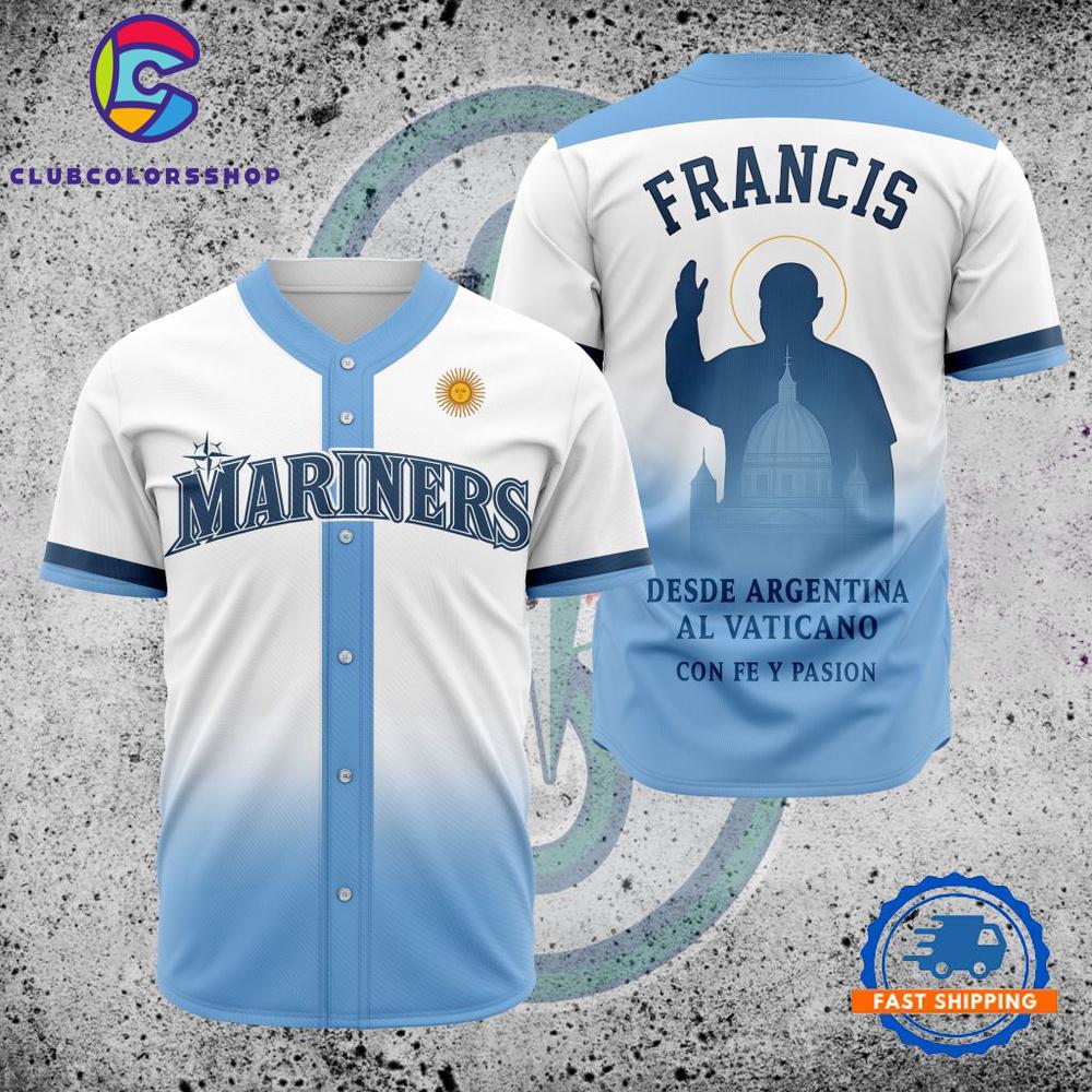 MLB Seattle Mariners Pray For Pope Francis Baseball Jersey