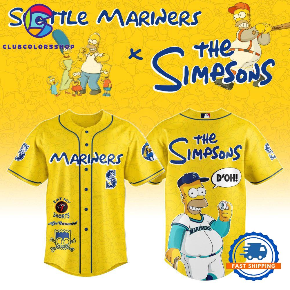 MLB Seattle Mariners Special The Simpsons New Design Baseball Jersey