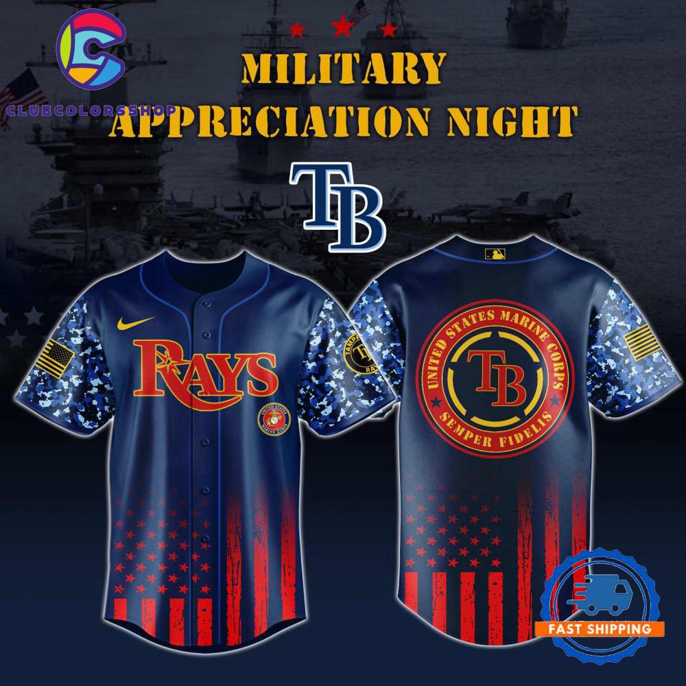 MLB Tampa Bay Rays Marine Corps Military Appreciation Design Baseball Jersey
