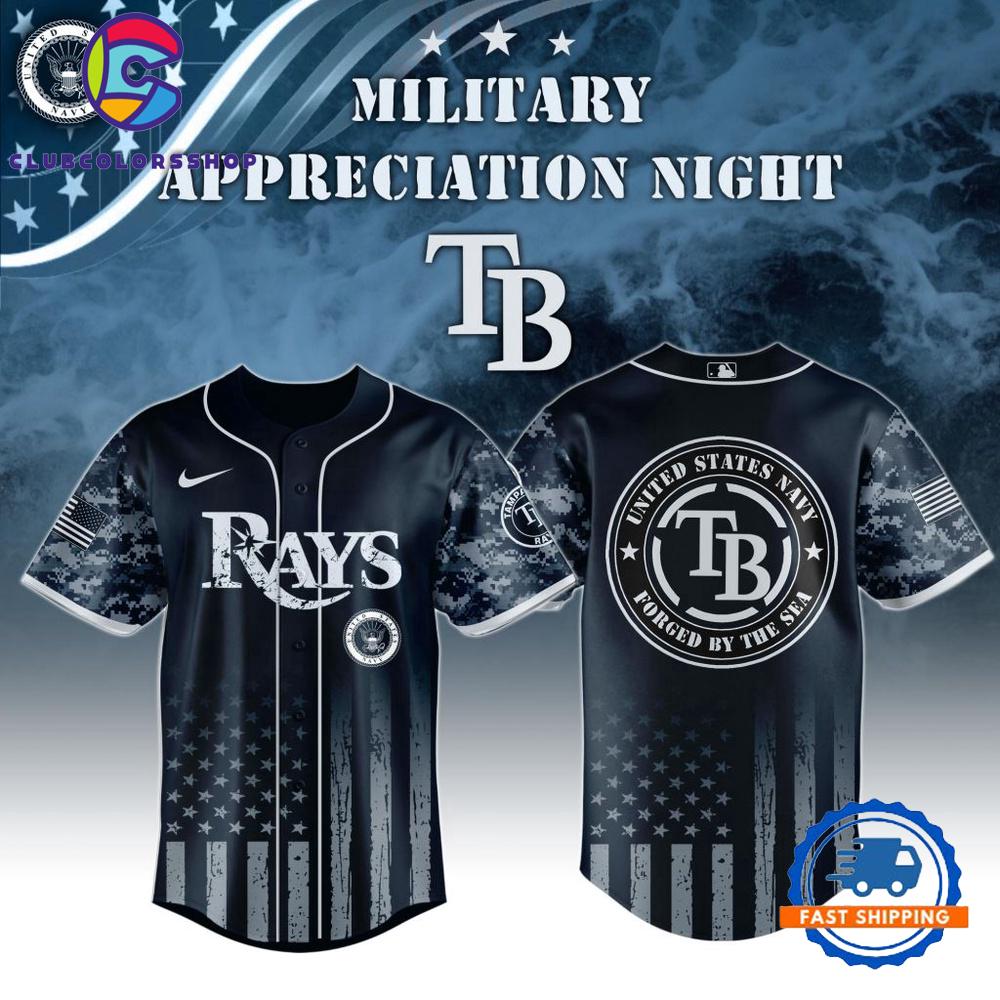 MLB Tampa Bay Rays Navy Military Appreciation Baseball Jersey