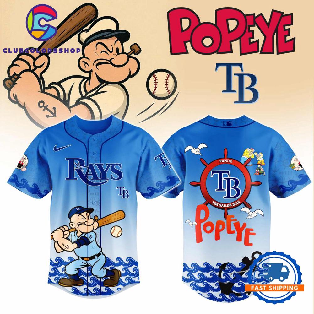 MLB Tampa Bay Rays x Popeye Design Baseball Jersey