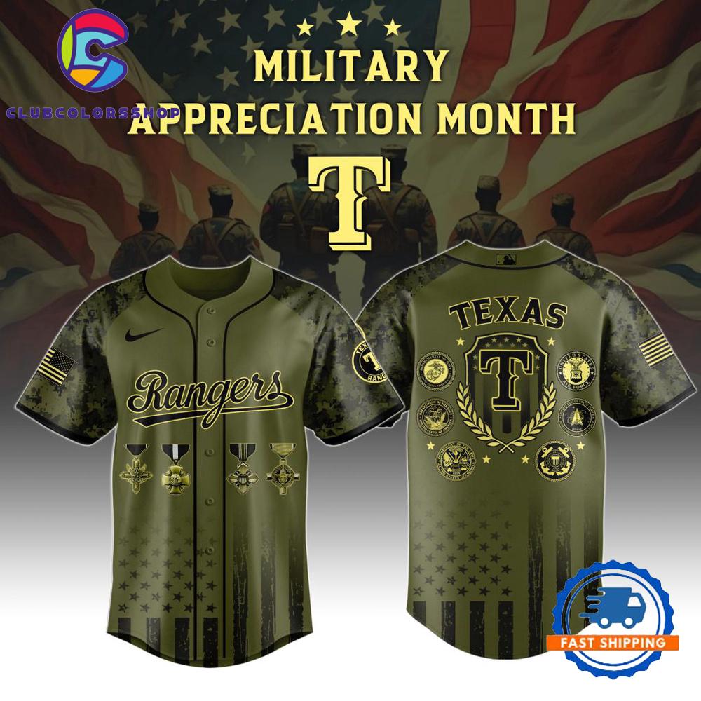 MLB Texas Rangers Celebrate Military Appreciation Baseball Jersey