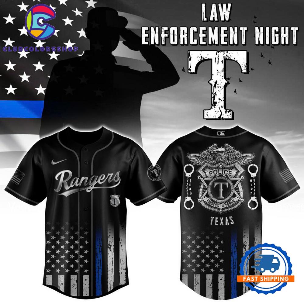 MLB Texas Rangers Law Enforcement Appreciation Baseball Jersey