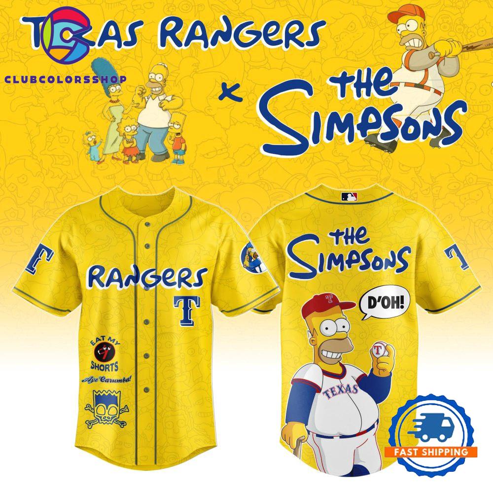 MLB Texas Rangers Special The Simpsons New Design Baseball Jersey