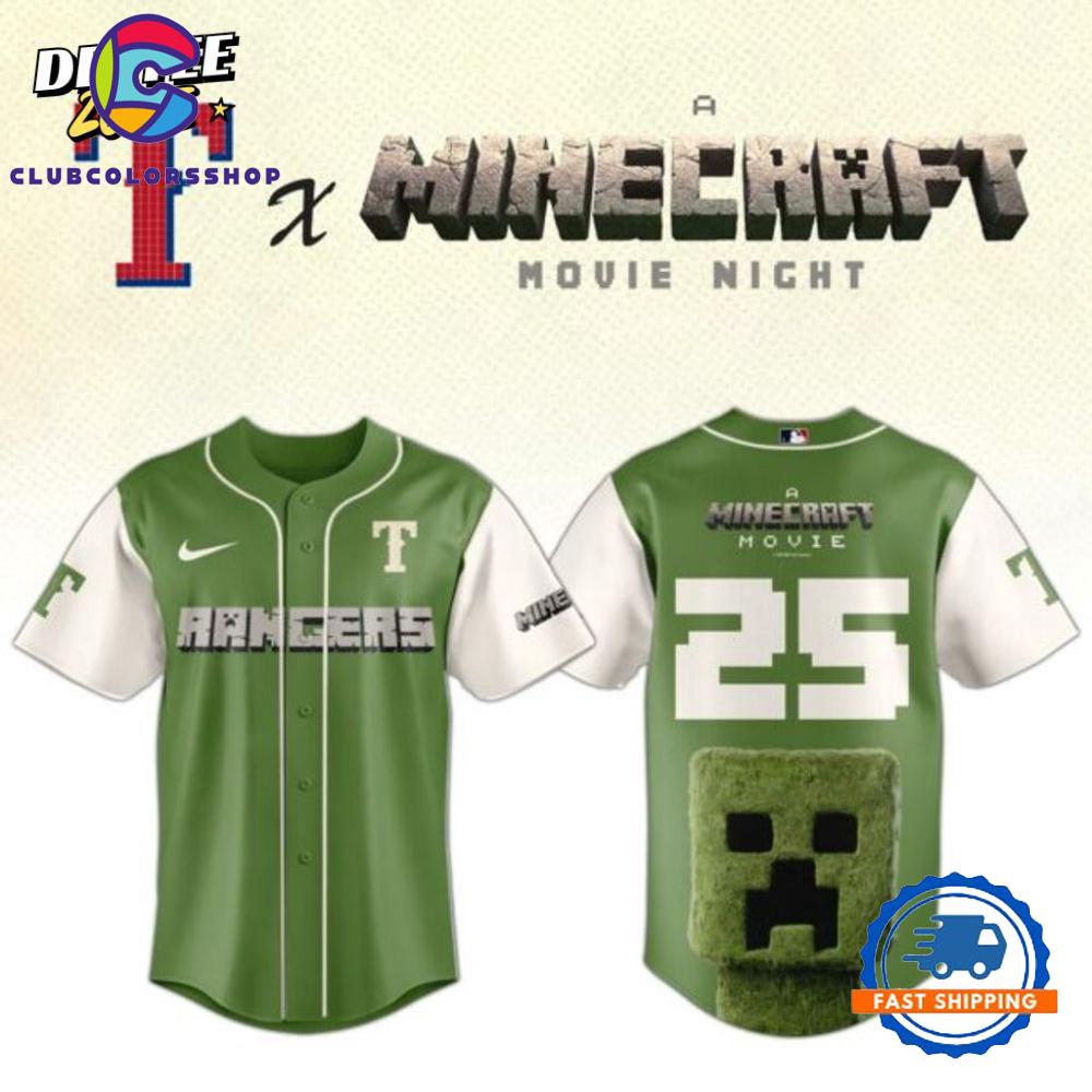 MLB Texas Rangers x A Minecraft Movie Baseball Jersey