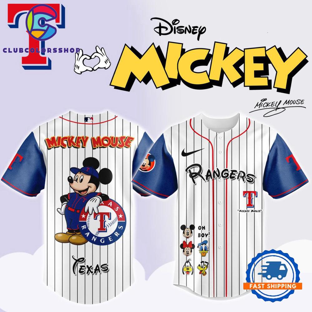 MLB Texas Rangers x Mickey Mouse And Friends Baseball Jersey