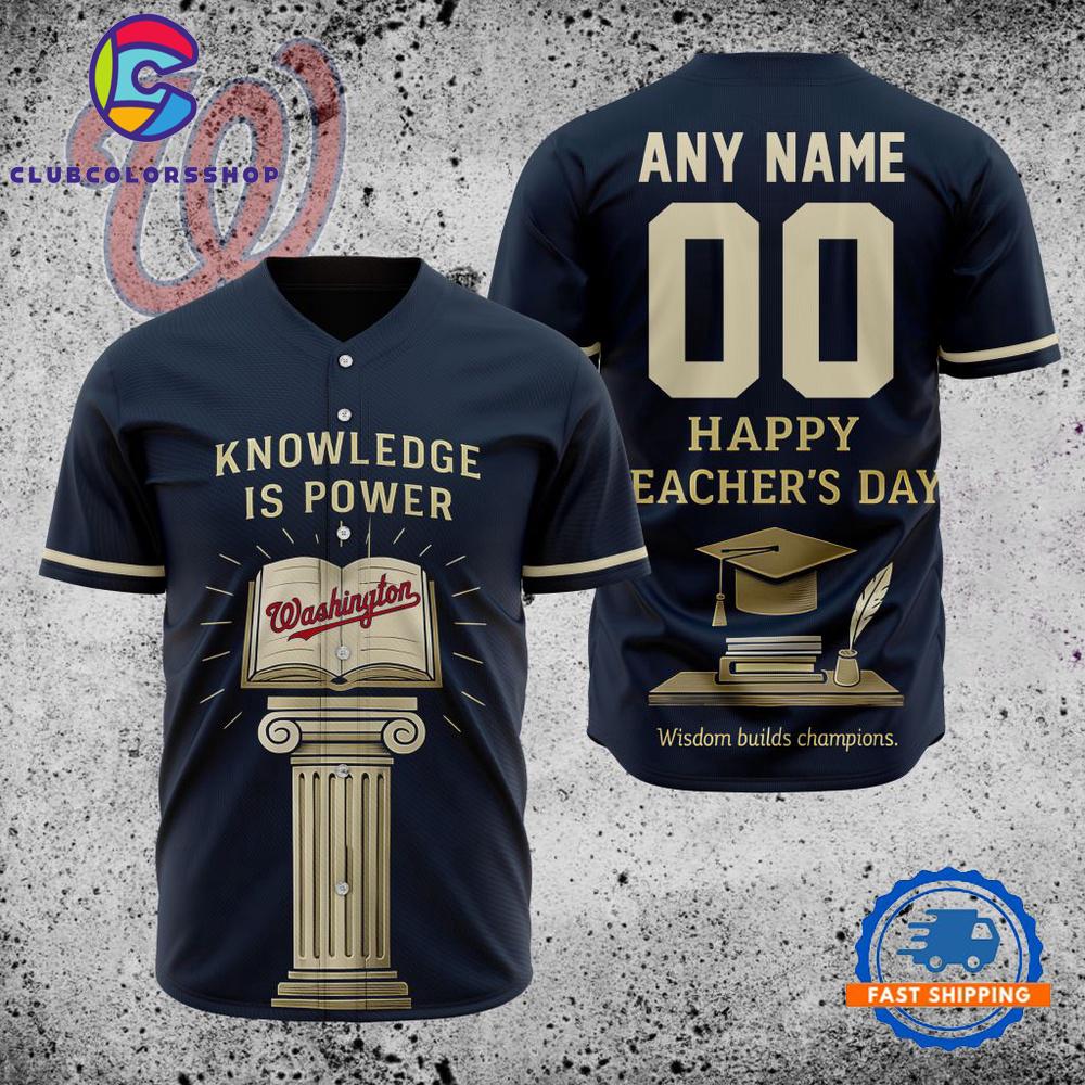 MLB Washington Nationals Happy Teacher’s Day Baseball Jersey