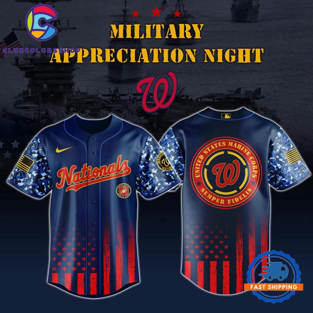 MLB Washington Nationals Marine Corps Military Appreciation Design Baseball Jersey