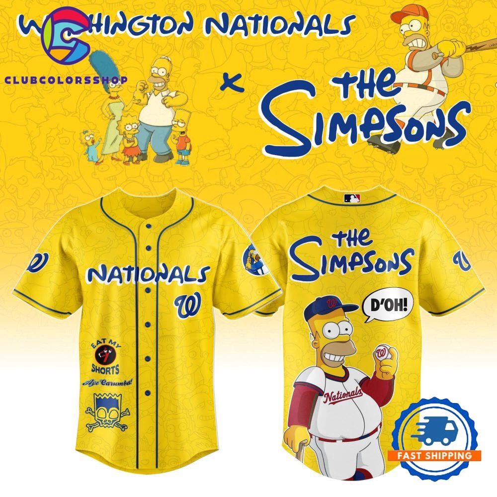 MLB Washington Nationals Special The Simpsons New Design Baseball Jersey