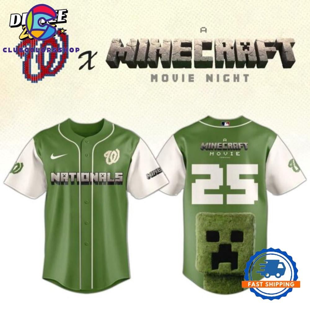 MLB Washington Nationals x A Minecraft Movie Baseball Jersey