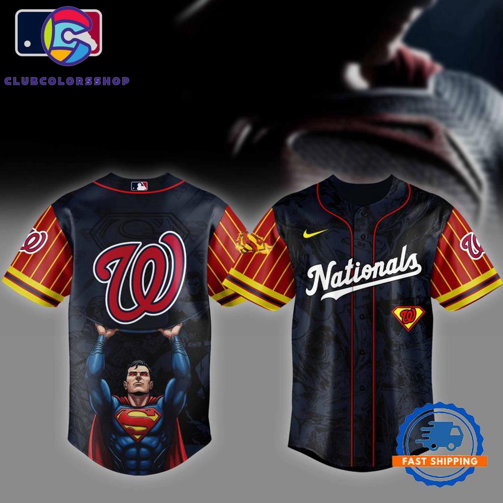 MLB Washington Nationals x Superman Design Baseball Jersey