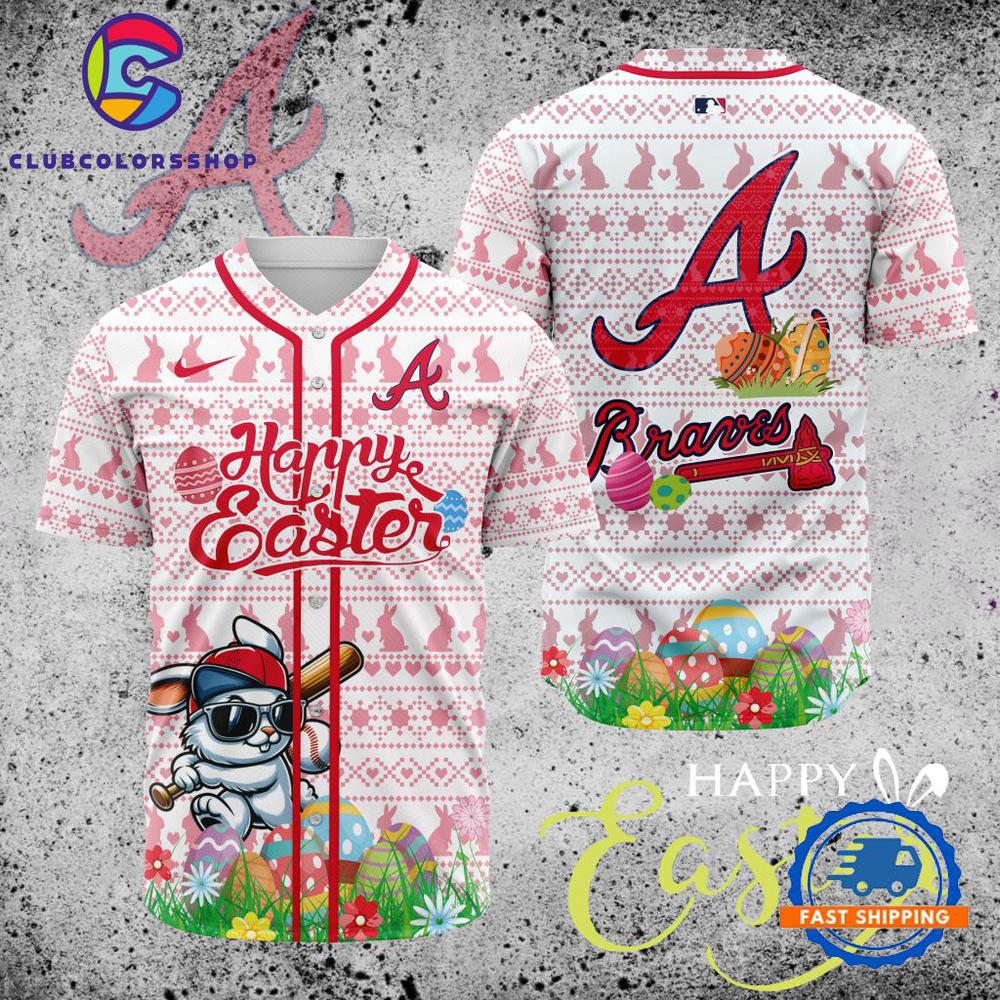 MLB Atlanta Braves Happy Easter Baseball Jersey