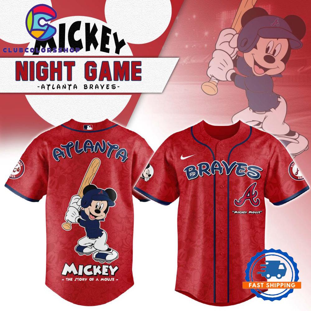 MLB Atlanta Braves Mickey Mouse Baseball Jersey