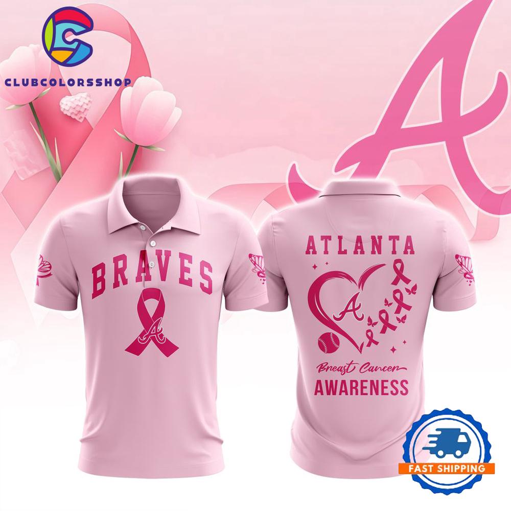 MLB Atlanta Braves Special Pink Breast Cancer Awareness Polo Shirt