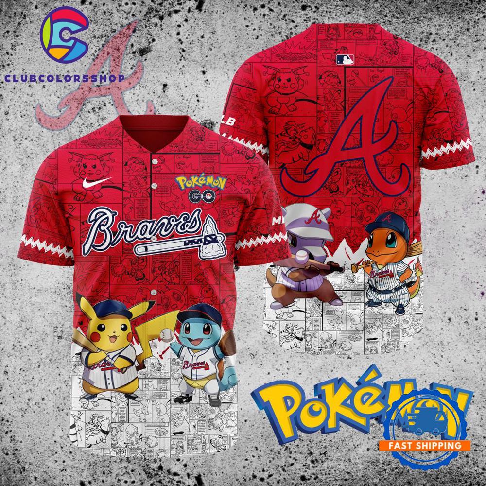 MLB Atlanta Braves x Pokemon Baseball Jersey