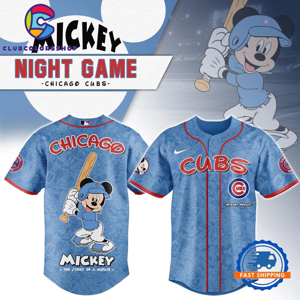 MLB Chicago Cubs Mickey Mouse Baseball Jersey