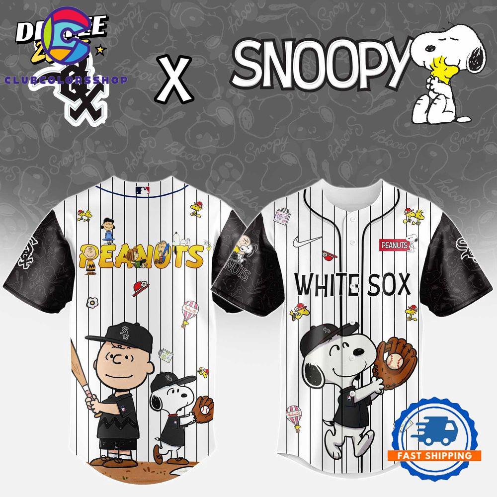 MLB Chicago White Sox Snoopy Peanuts 75th Anniversary Baseball Jersey