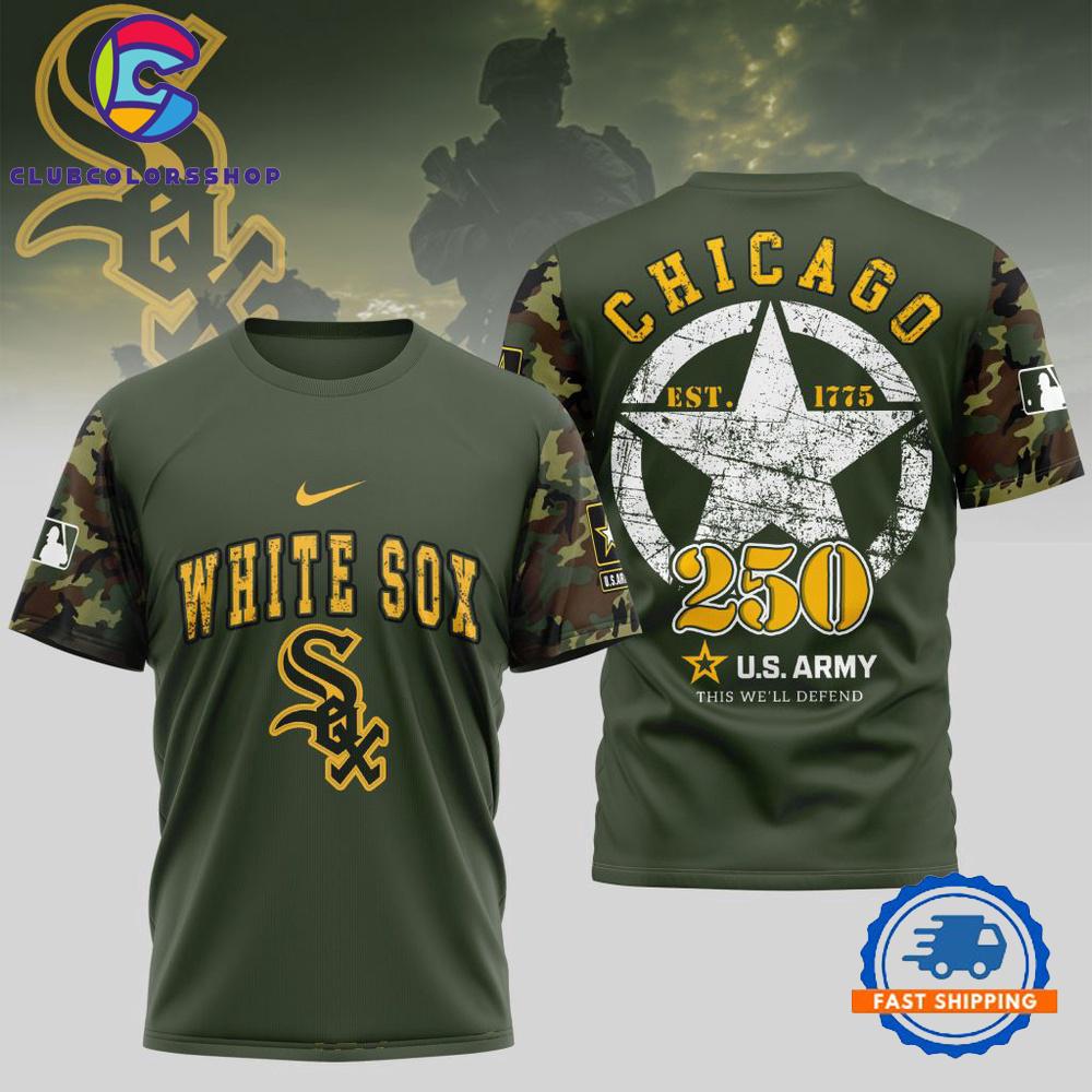 MLB Chicago White Sox US Army 250th Birthday Design 3D T Shirt