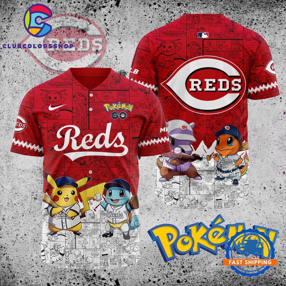 MLB Cincinnati Reds x Pokemon Baseball Jersey