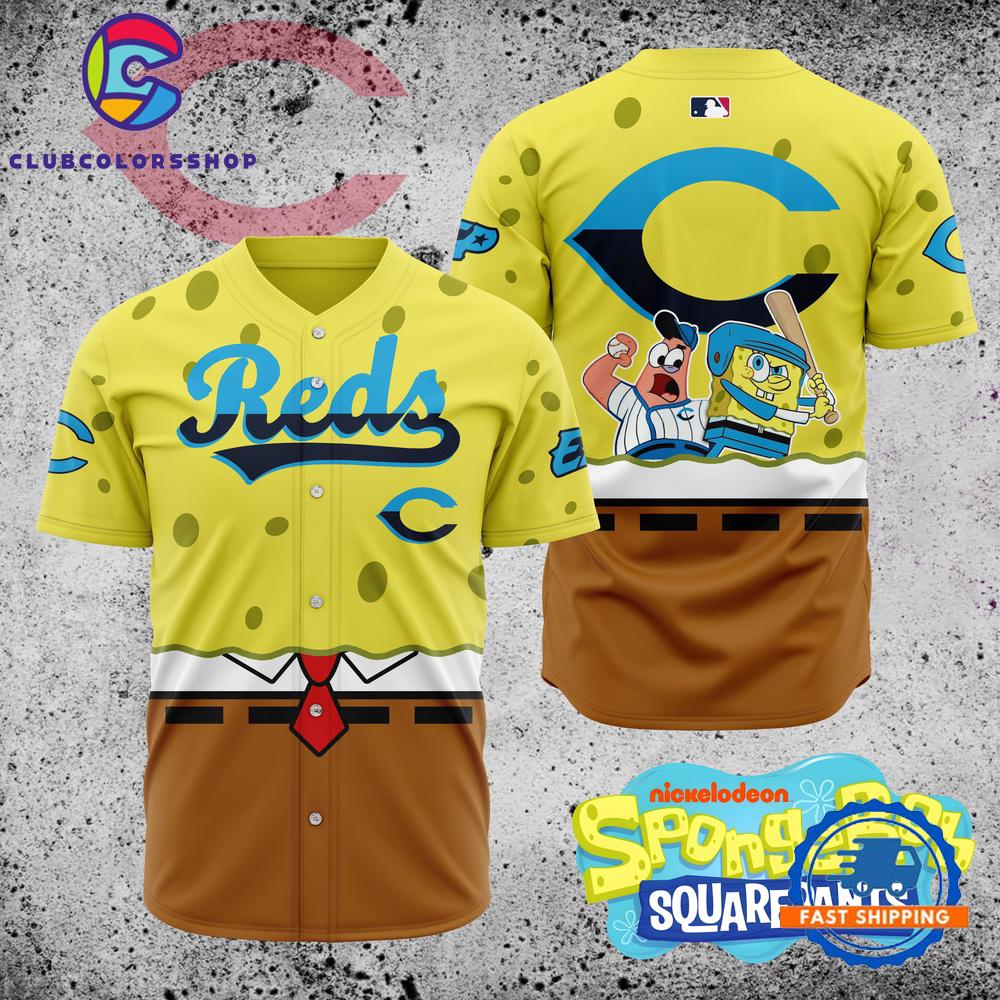 MLB Cincinnati Reds x SpongeBob SquarePants Baseball Jersey 1