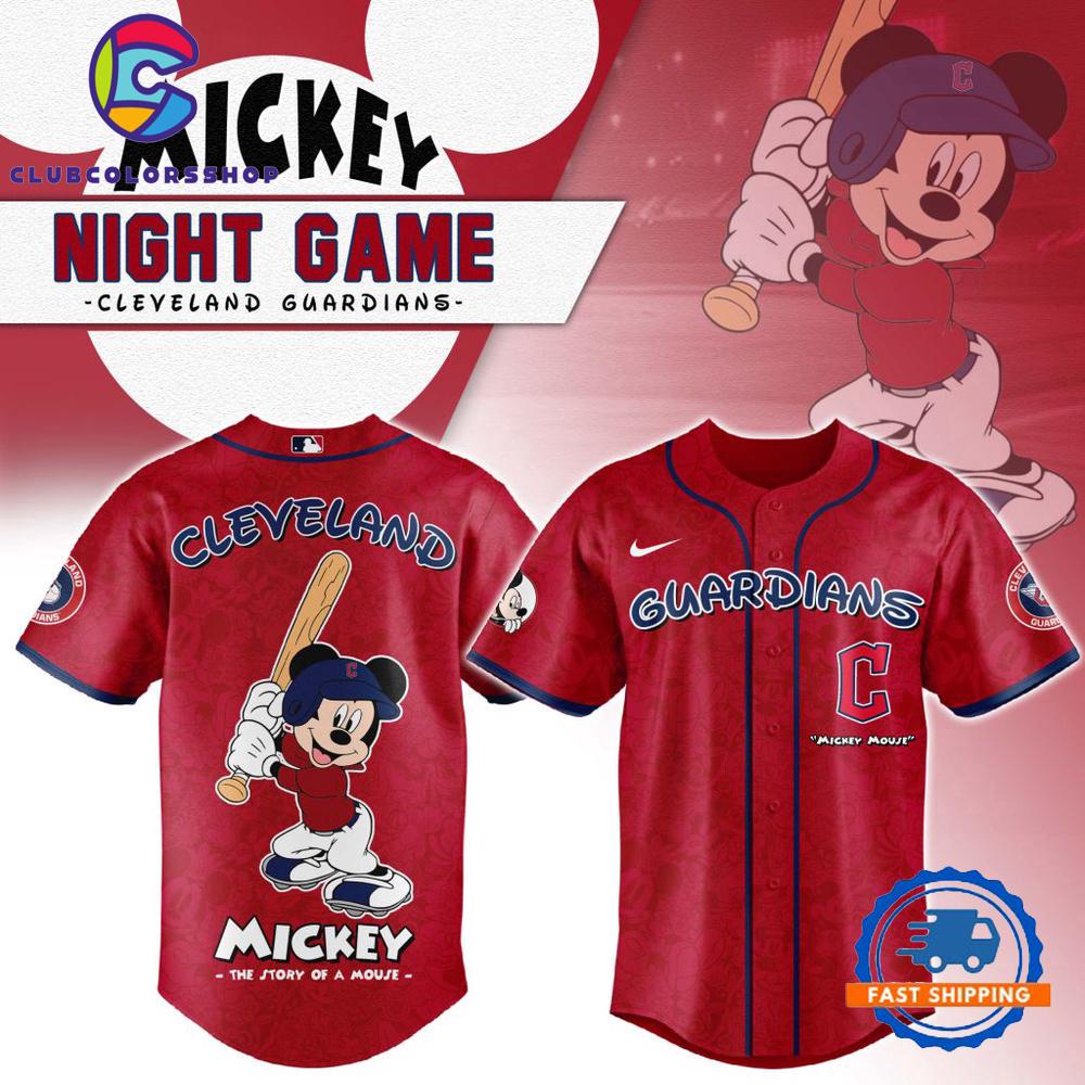 MLB Cleveland Guardians Mickey Mouse Baseball Jersey