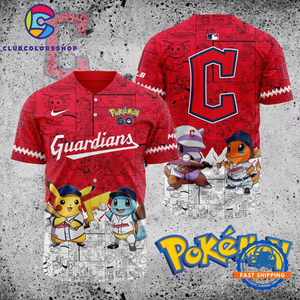 MLB Cleveland Guardians x Pokemon Baseball Jersey